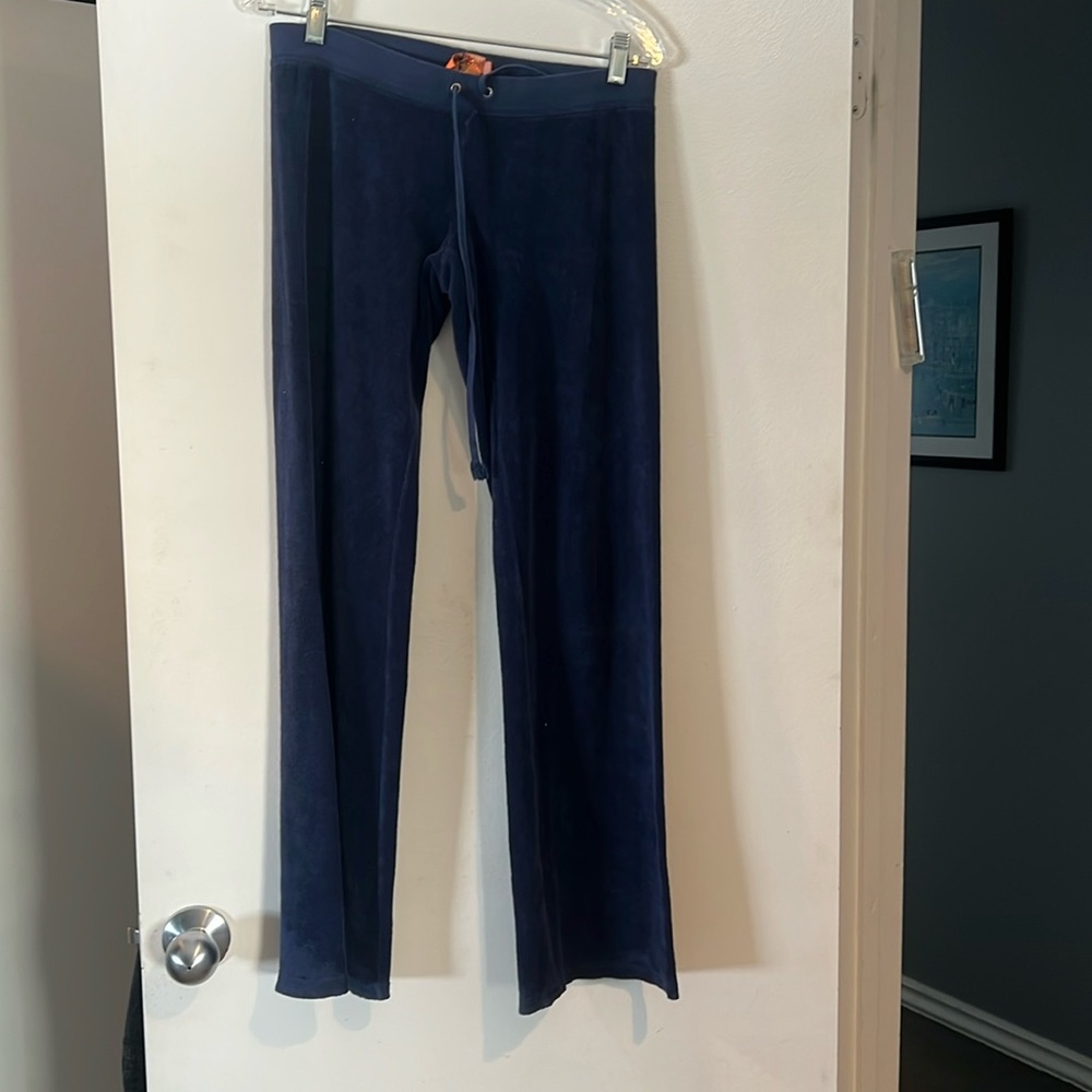 Juicy Couture terry cloth pants navy blue. Great condition.